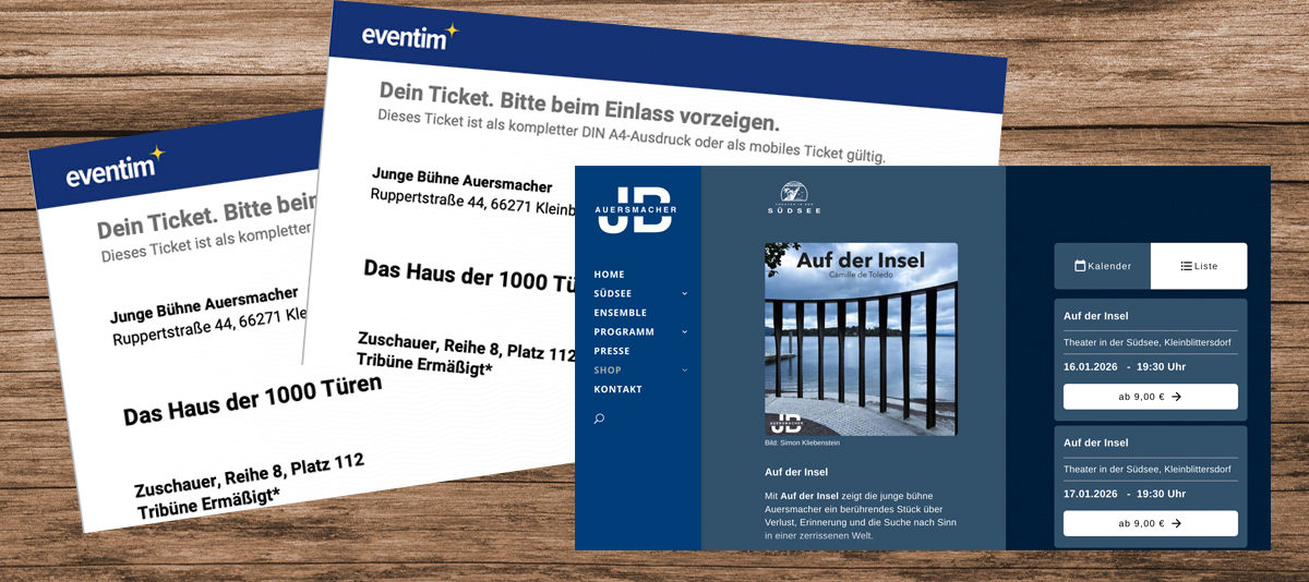 Kartenbestellung junge bühne Auersmacher